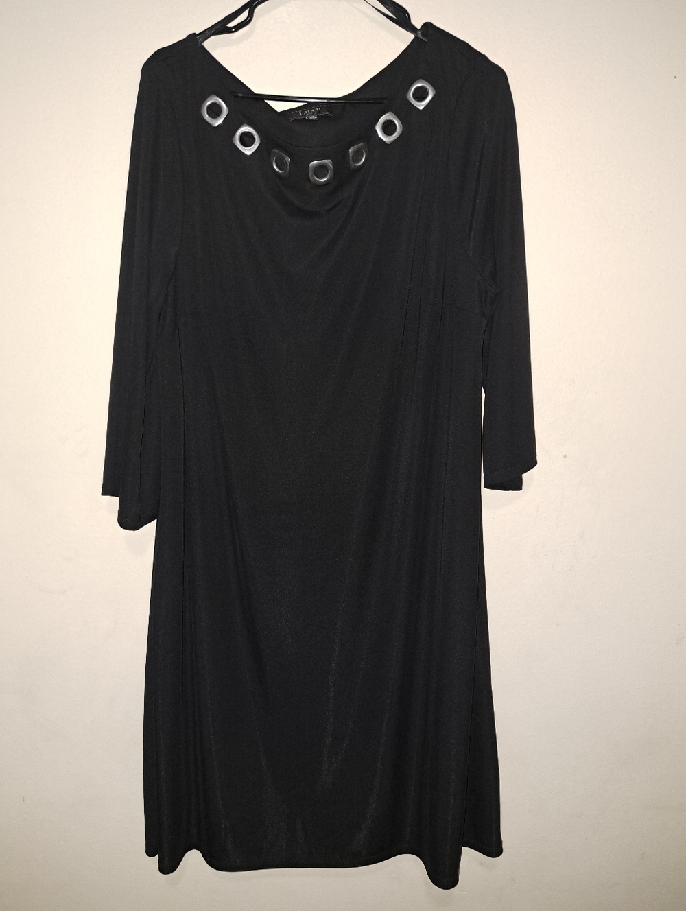 Black Grommet-Trim Women's Dress